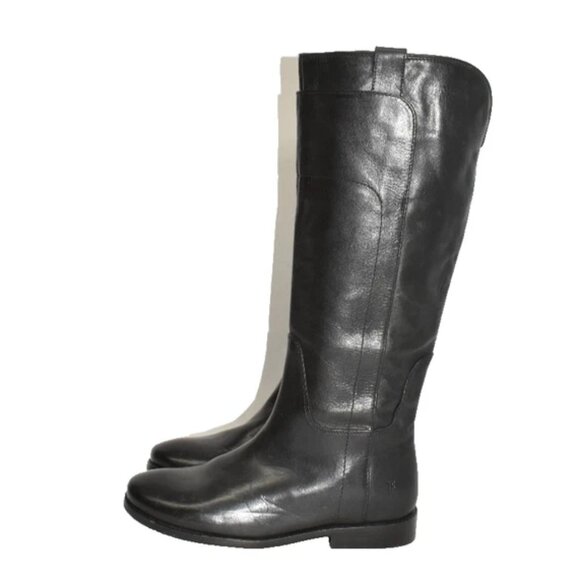$450 FRYE Paige Tall Riding KNEE Boot LAYERED SHAFT LEATHER BLACK 7 (MG29) - Picture 5 of 8